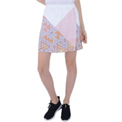 Abstrait Triangles Rose Tennis Skirt