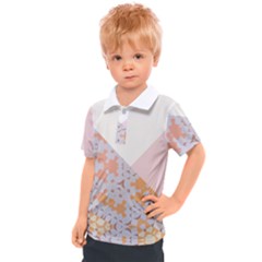 Abstrait Triangles Rose Kids  Polo Tee