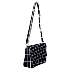 Pattern Carreaux Blanc/noir Shoulder Bag With Back Zipper by kcreatif