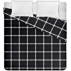 Pattern Carreaux Blanc/noir Duvet Cover Double Side (king Size) by kcreatif