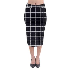 Pattern Carreaux Blanc/noir Midi Pencil Skirt by kcreatif