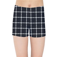 Pattern Carreaux Blanc/noir Kids  Sports Shorts by kcreatif