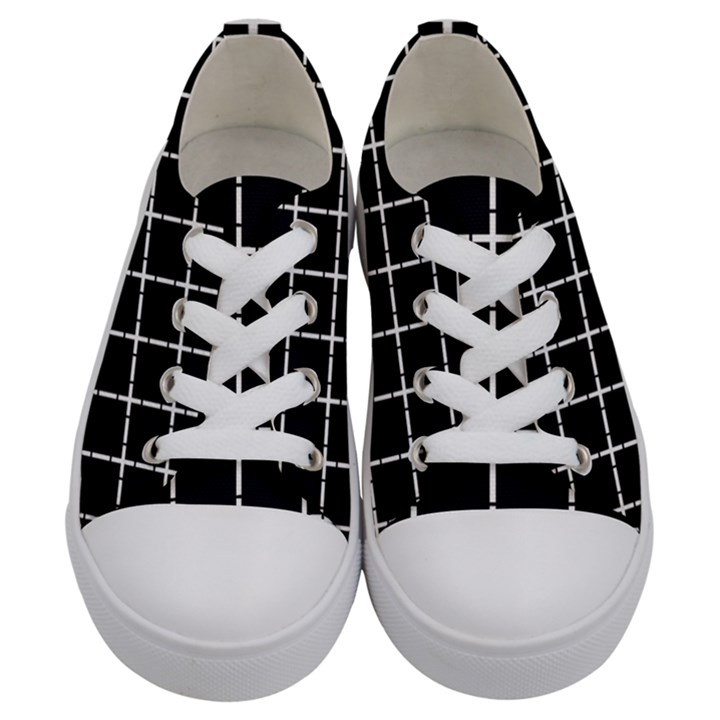 Pattern Carreaux Blanc/Noir Kids  Low Top Canvas Sneakers