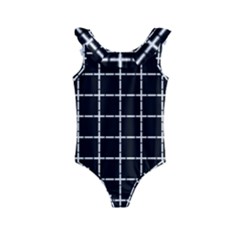 Pattern Carreaux Blanc/noir Kids  Frill Swimsuit by kcreatif