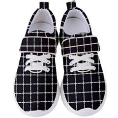 Pattern Carreaux Blanc/noir Women s Velcro Strap Shoes by kcreatif