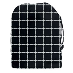 Pattern Carreaux Blanc/noir Drawstring Pouch (3xl) by kcreatif