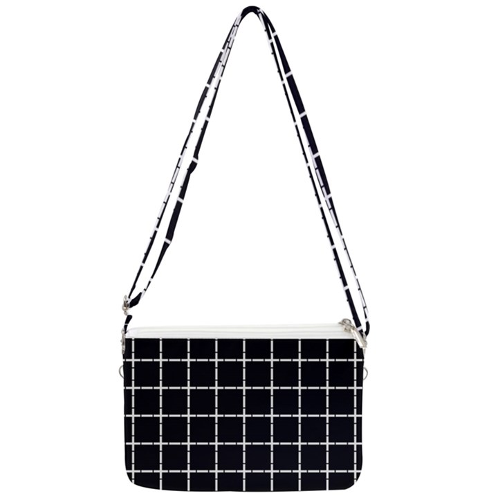 Pattern Carreaux Blanc/Noir Double Gusset Crossbody Bag