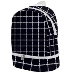 Pattern Carreaux Blanc/noir Zip Bottom Backpack