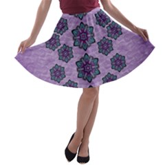 A Gift With Flowers Stars And Bubble Wrap A-line Skater Skirt by pepitasart