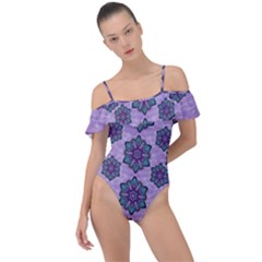 A Gift With Flowers Stars And Bubble Wrap Frill Detail One Piece Swimsuit by pepitasart