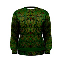 Love The Hearts On Green Women s Sweatshirt by pepitasart