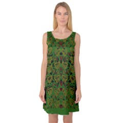 Love The Hearts On Green Sleeveless Satin Nightdress by pepitasart