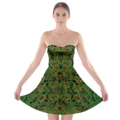 Love The Hearts On Green Strapless Bra Top Dress by pepitasart