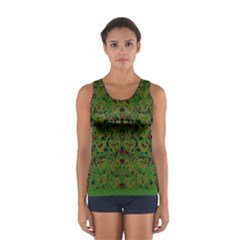 Love The Hearts On Green Sport Tank Top  by pepitasart