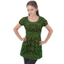 Love The Hearts On Green Puff Sleeve Tunic Top View1