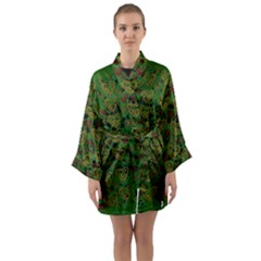 Love The Hearts On Green Long Sleeve Satin Kimono by pepitasart