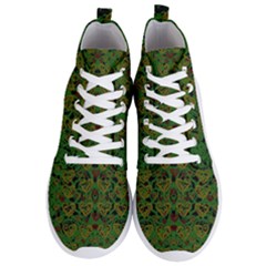 Love The Hearts On Green Men s Lightweight High Top Sneakers by pepitasart