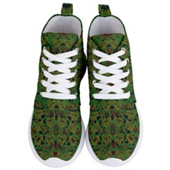 Love The Hearts On Green Women s Lightweight High Top Sneakers by pepitasart