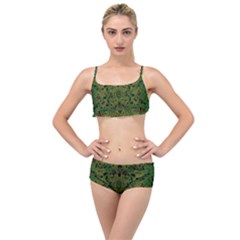 Love The Hearts On Green Layered Top Bikini Set by pepitasart