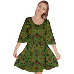 Love The Hearts On Green Velour Kimono Dress by pepitasart