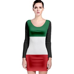 Flag Patriote Quebec Patriot Red Green White Modern French Canadian Separatism Black Background Long Sleeve Bodycon Dress by Quebec