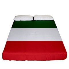 Flag Patriote Quebec Patriot Red Green White Modern French Canadian Separatism Black Background Fitted Sheet (king Size) by Quebec