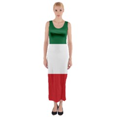 Flag Patriote Quebec Patriot Red Green White Modern French Canadian Separatism Black Background Fitted Maxi Dress by Quebec