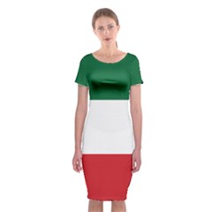 Flag Patriote Quebec Patriot Red Green White Modern French Canadian Separatism Black Background Classic Short Sleeve Midi Dress by Quebec