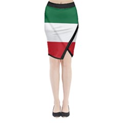 Flag Patriote Quebec Patriot Red Green White Modern French Canadian Separatism Black Background Midi Wrap Pencil Skirt by Quebec