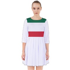 Flag Patriote Quebec Patriot Red Green White Modern French Canadian Separatism Black Background Smock Dress by Quebec