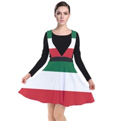 Flag Patriote Quebec Patriot Red Green White Modern French Canadian Separatism Black Background Plunge Pinafore Dress by Quebec