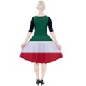 Flag Patriote Quebec Patriot red green white modern French Canadian Separatism black background Quarter Sleeve A-Line Dress View2