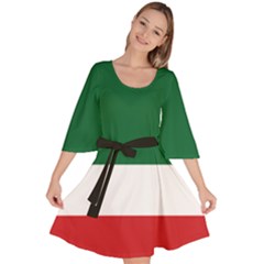 Flag Patriote Quebec Patriot Red Green White Modern French Canadian Separatism Black Background Velour Kimono Dress by Quebec