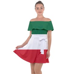 Flag Patriote Quebec Patriot Red Green White Modern French Canadian Separatism Black Background Off Shoulder Velour Dress by Quebec