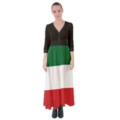 Flag Patriote Quebec Patriot Red Green White Modern French Canadian Separatism Black Background Button Up Maxi Dress by Quebec