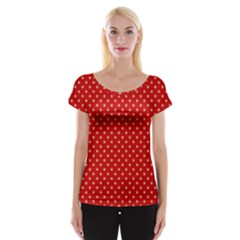 Pois Doré / Rouge Cap Sleeve Top by kcreatif