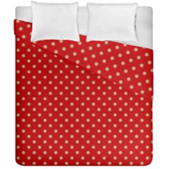 Pois Doré / Rouge Duvet Cover Double Side (california King Size) by kcreatif