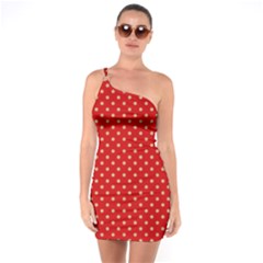 Pois Doré / Rouge One Soulder Bodycon Dress by kcreatif