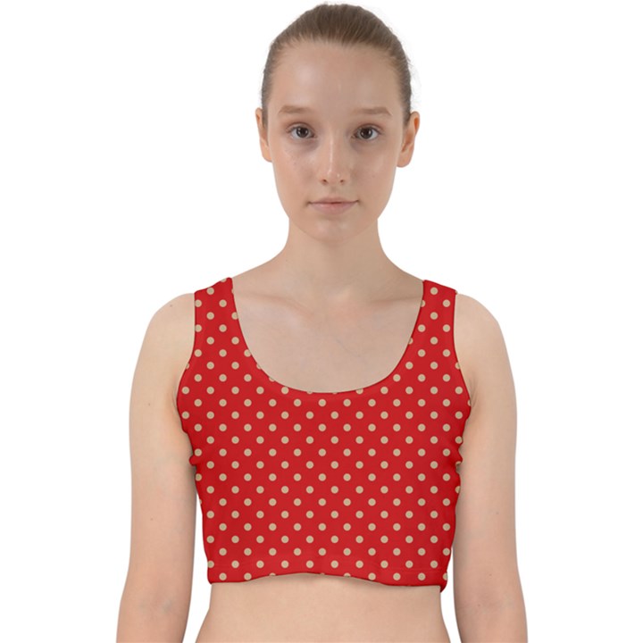 Pois Doré / Rouge Velvet Racer Back Crop Top