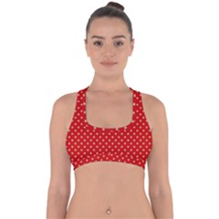 Pois Doré / Rouge Cross Back Hipster Bikini Top 