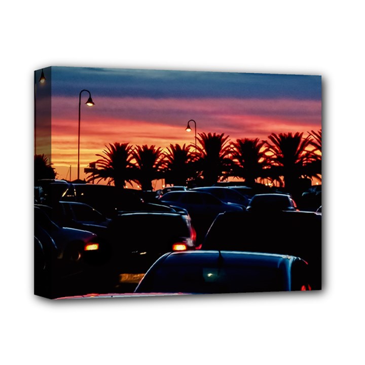 Urban Sunset Scene, Punta Del Este   Uruguay Deluxe Canvas 14  x 11  (Stretched)