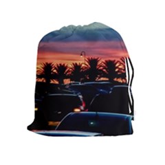 Urban Sunset Scene, Punta Del Este   Uruguay Drawstring Pouch (xl)