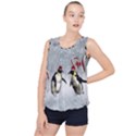 Funny Penguin In A Winter Landscape Bubble Hem Chiffon Tank Top View1