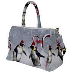 Funny Penguin In A Winter Landscape Duffel Travel Bag by FantasyWorld7