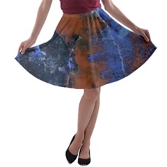 Grunge Colorful Abstract Texture Print A-line Skater Skirt