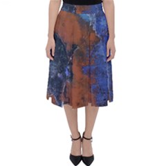 Grunge Colorful Abstract Texture Print Classic Midi Skirt by dflcprintsclothing