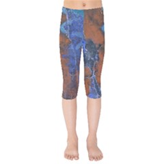 Grunge Colorful Abstract Texture Print Kids  Capri Leggings 