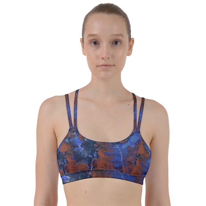 Grunge Colorful Abstract Texture Print Line Them Up Sports Bra