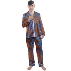 Grunge Colorful Abstract Texture Print Men s Satin Pajamas Long Pants Set by dflcprintsclothing