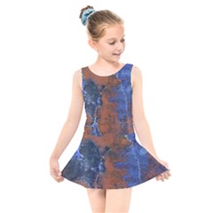 Grunge Colorful Abstract Texture Print Kids  Skater Dress Swimsuit